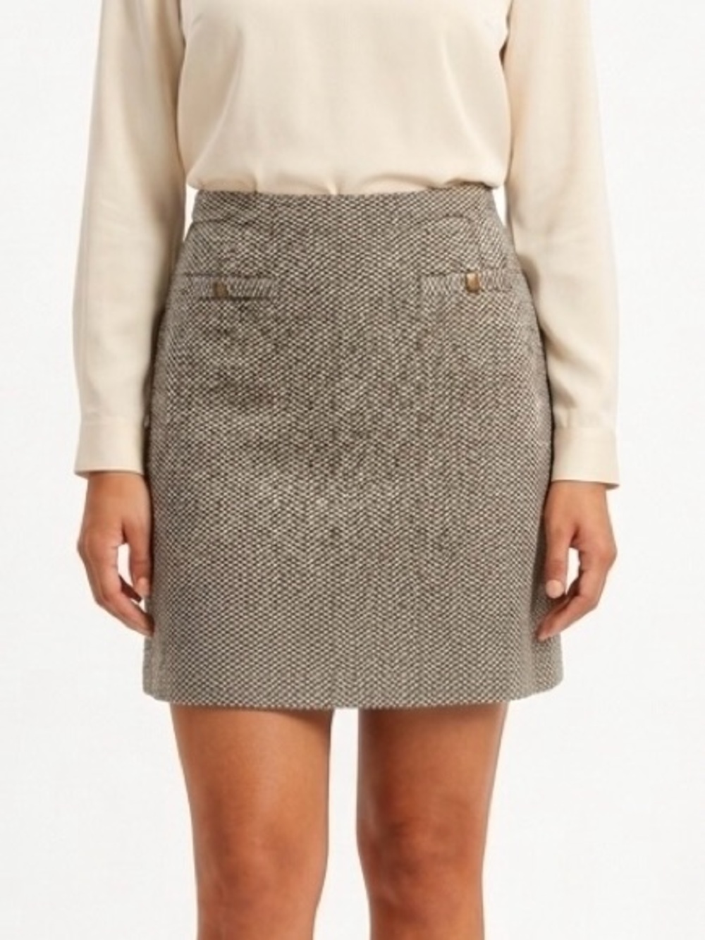 LOFT Black & Tan Patterned Pencil Skirt